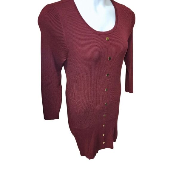 DEREK HEART PLUS SIZE Maroon Ribbed LongSleeve Sweater dress Size 2X - Picture 3 of 15